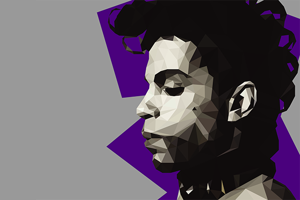 low-poly illustration of Prince