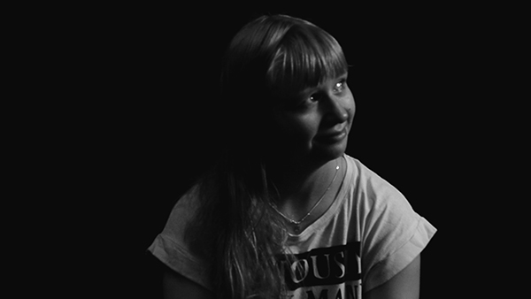 photo of a girl listening to music